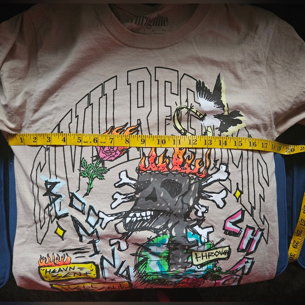 Civil Regime Exploding Chaos Skeleton Tshirt S - image 4